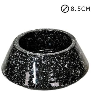 Suporte de círios em cerâmica preto com diâmetro de 8,5 cm