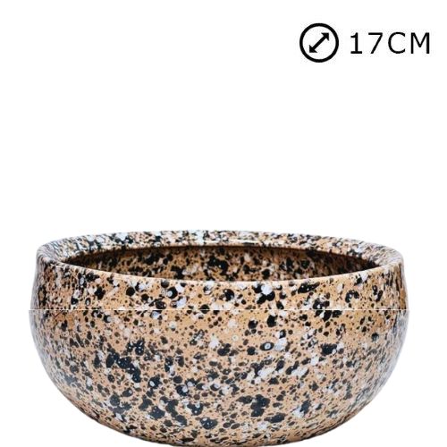 Taça em cerâmica bronze para cemitério com 17cm