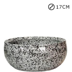 Taça de cerâmica branca para cemitério com 17cm