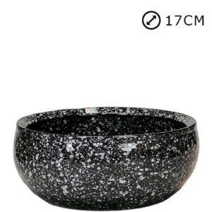 Taça de cerâmica preta para cemitério, 17cm