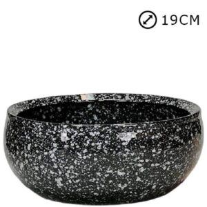 Taça de cerâmica preta para cemitério, 19cm