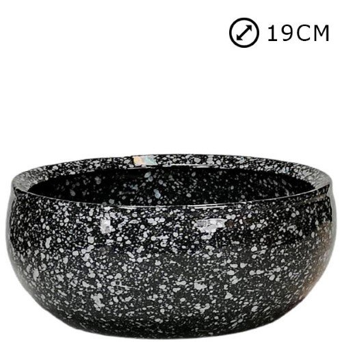 Taça de cerâmica preta para cemitério, 19cm