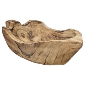 Taça decorativa em madeira natural com design elegante