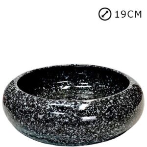 Taça Pneu Nº2 em cerâmica preta para cemitério, 19cm