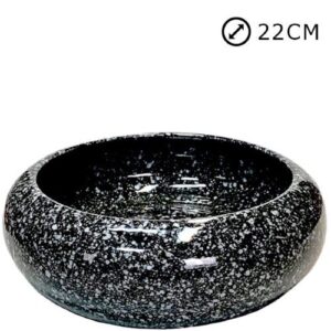 Taça Pneu Nº3 em Cerâmica Preta para Cemitério, 22cm