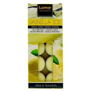 Caixa de 10 velas tealight perfumadas de baunilha