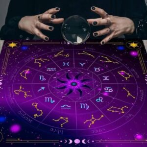 Toalha de Tarot com Constelações Zodiacais 75x75cm