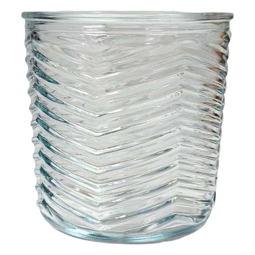 Vaso em vidro transparente de 13x13cm