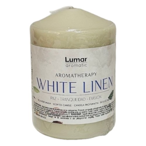 Vela Perfumada Linho Branco 9,5x6,5cm