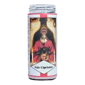 Vela em copo de vidro São Cipriano
