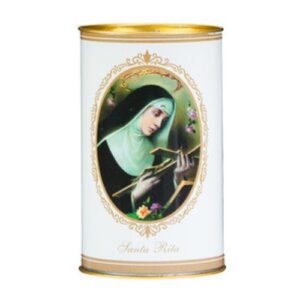 Círio Vela 30T com imagem de Santa Rita em fundo branco