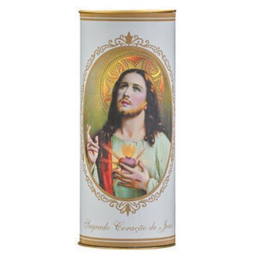 Círio Vela 40T com imagem do Sagrado Coração de Jesus