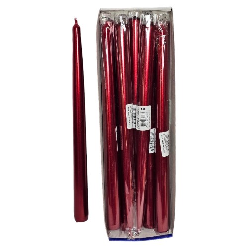 Pack de 10 velas cónicas Bordeaux de 30cm