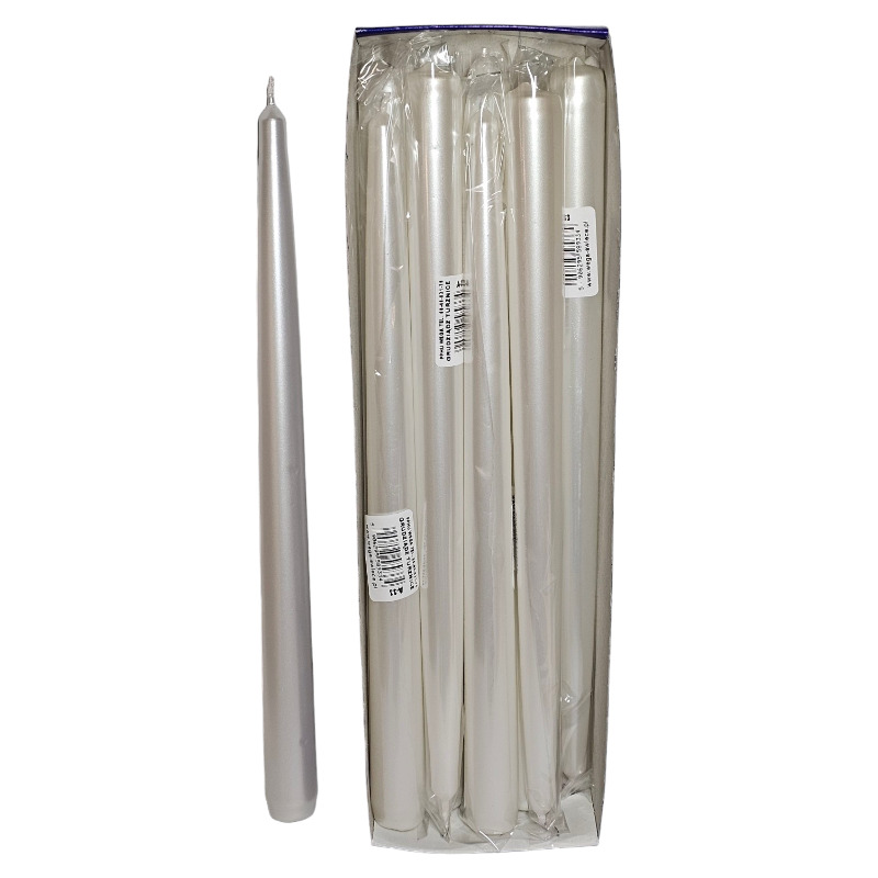 Vela Cónica 30cm Pérola, Pack de 10