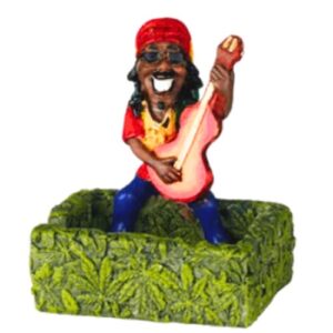Cinzeiro em resina Rasta em pé com guitarra