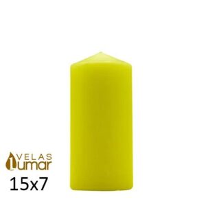 Vela Decorativa Amarela 15x7cm para decoração de interiores