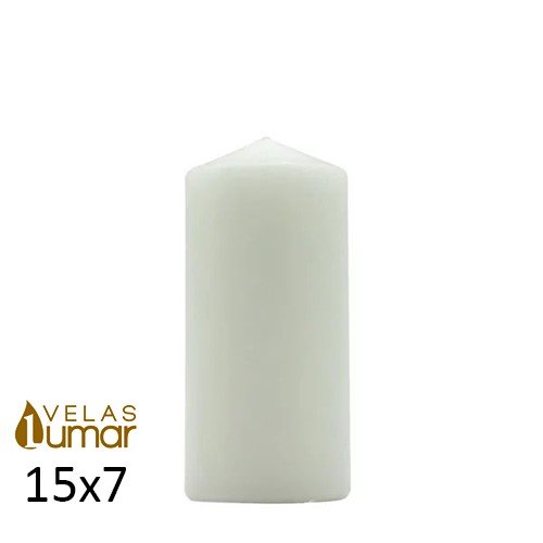 Vela Decorativa 15x7cm branca cilíndrica
