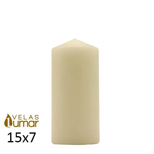 Vela Decorativa Creme 15x7cm cilíndrica