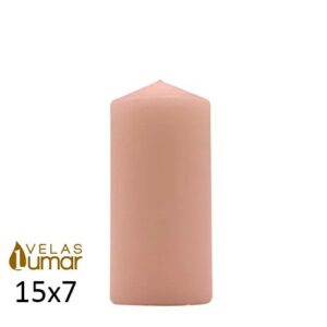 Vela Decorativa Rosa 15x7cm cilíndrica para decoração