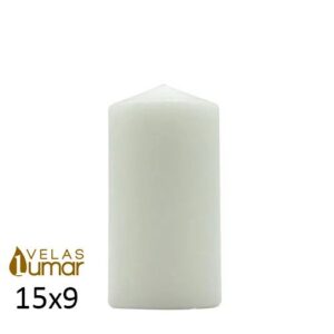 Vela Decorativa branca cilíndrica 15x9cm