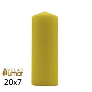 Vela Decorativa Amarela 20x7cm