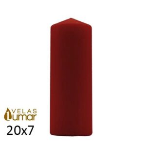 Vela Decorativa Bordeaux 20x7cm, cor intensa para decoração