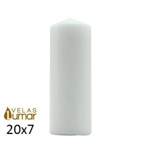 Vela decorativa branca 20x7cm para decoração de espaços interiores
