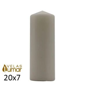 Vela Decorativa Cinzenta 20x7cm formato cilíndrico