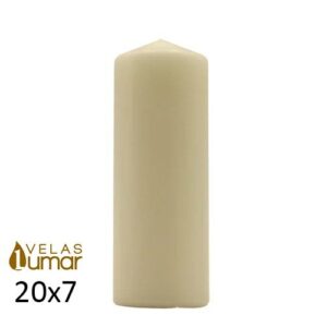 Vela decorativa creme 20x7cm para decoração de Natal