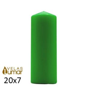 Vela Decorativa Verde 20x7cm cilíndrica para decoração
