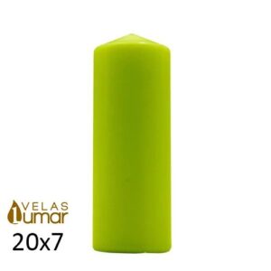Vela Decorativa Verde Lima 20x7cm