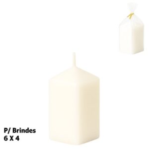 Vela Decorativa Quadrada 6x4cm em Branco