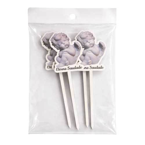 Espeto com Anjo 'Eterna Saudade' em MDF 3mm