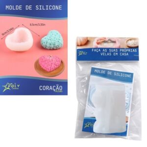 Molde em Silicone para Velas, Resinas, Sabão e Gesso - Coração