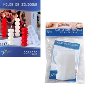 Molde em Silicone para Velas, Resinas, Sabão e Gesso - Corações