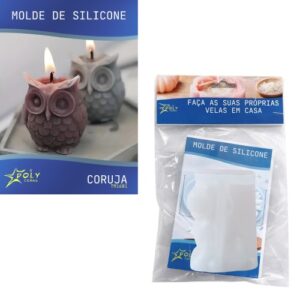 Molde em Silicone para Velas, Resinas, Sabão e Gesso - Coruja