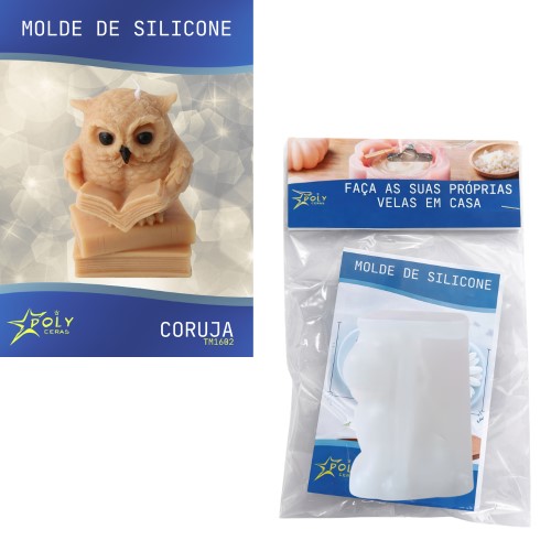 Molde em Silicone para Velas, Resinas, Sabão e Gesso - Coruja