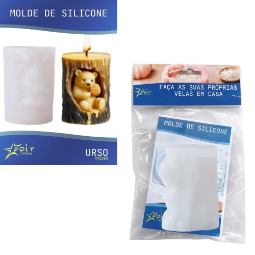 Molde em Silicone para Velas, Resinas, Sabão e Gesso - Urso