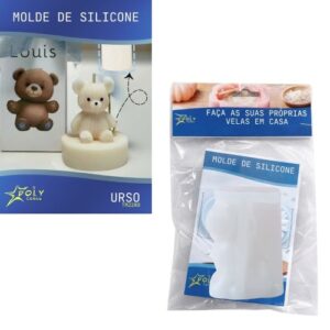 Molde em Silicone para Velas, Resinas, Sabão e Gesso - Urso de Malha