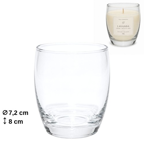 Copo Oval em Vidro 7,2x8cm transparente, ideal para decoração