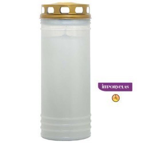 Círio Vela 100/24 Branco com tampa para cemitério