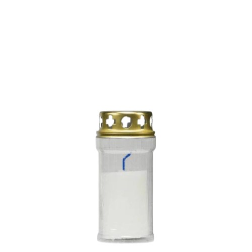 Círio Vela 30L Branco com tampa dourada