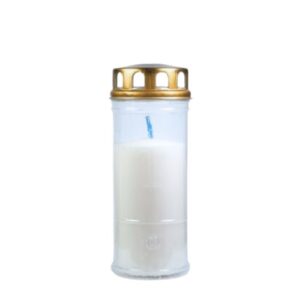 Círio Vela 5 Dias Branco com tampa dourada