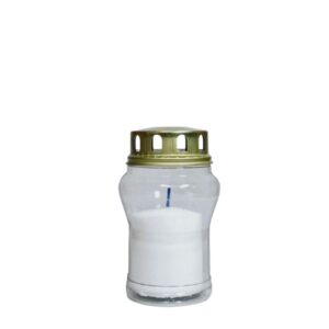 Círio Vela Balão B2 Branco com tampa dourada