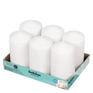 Vela decorativa branca de 15x7,8cm em embalagem de 6 unidades