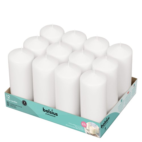 Vela decorativa branca de 17x6,8cm para eventos e decoração