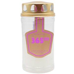 Círio Vela Elétrica 30LL Branco com tampa dourada, indicado para uso religioso e decorativo