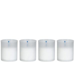 Pack de 4 velas brancas em copo plástico para uso em cemitério