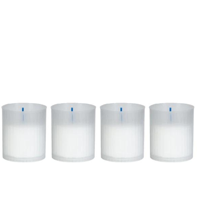 Pack de 4 velas brancas em copo plástico para uso em cemitério