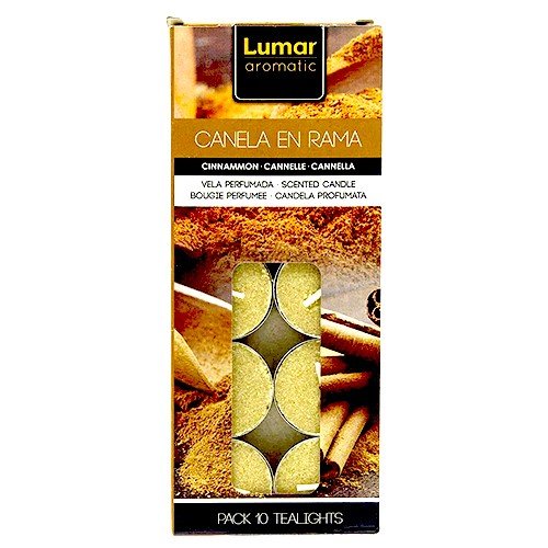 Pack de 10 velas tealight perfumadas com aroma de canela